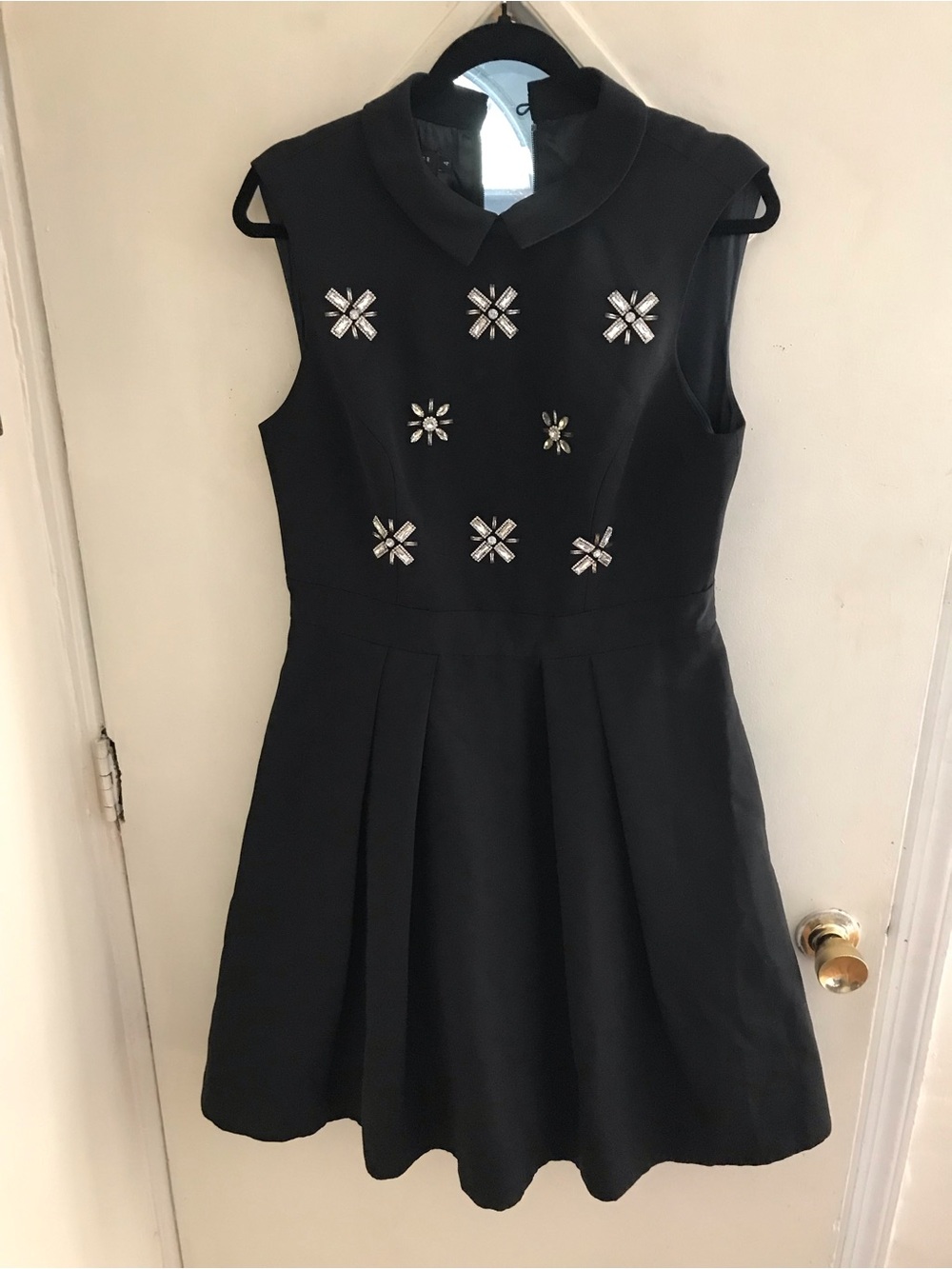 Ted Baker London Black Midi Dress with Jewel Embellishments